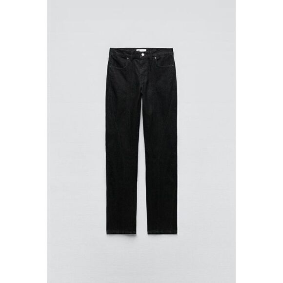 NWT Zara ZW The Panelled Slim High Rise Jeans in Black, Size 4 - Picture 6 of 16